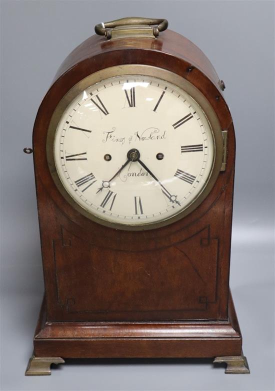 A Regency mahogany bracket clock signed Finer and Nowland, London, height 40cm